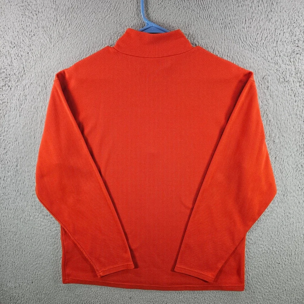 The North Face Mens‎ Orange Waffle Knit Quarter Zip Pullover Sweater Size Medium